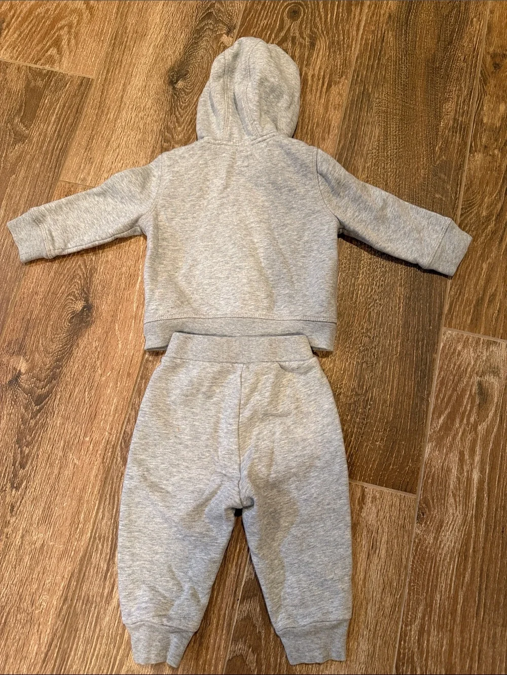 GAP Gray Hooded Zip Sweatshirt and Joggers Set with Navy Logo